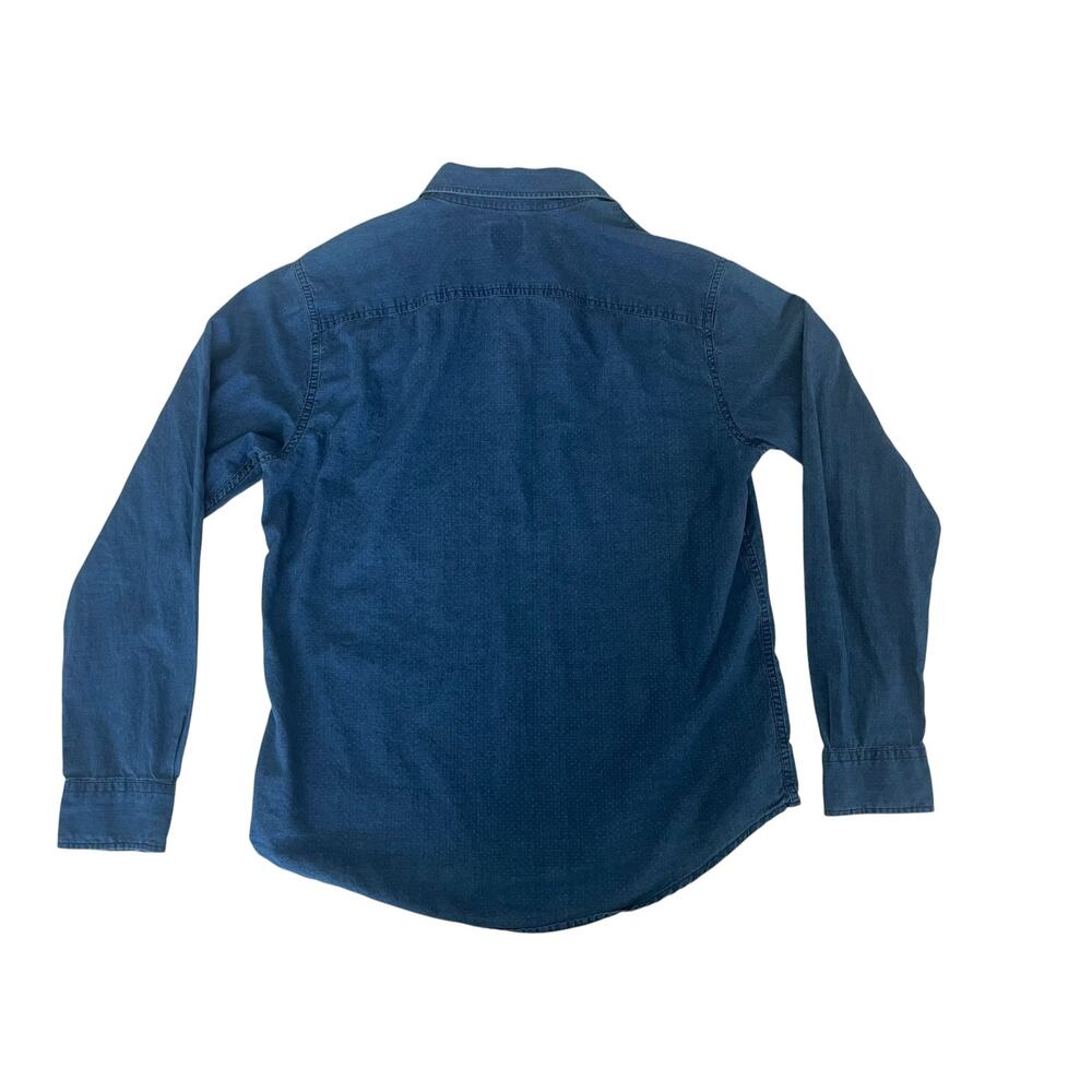 Faherty Brand Men's Indigo Polka Dot Knit Seasons Shirt - Size Medium - Picture 8 of 8
